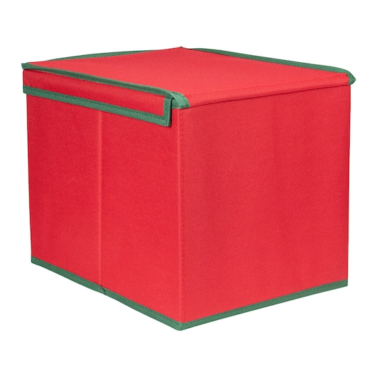 13" Red Christmas Ornament Storage Box